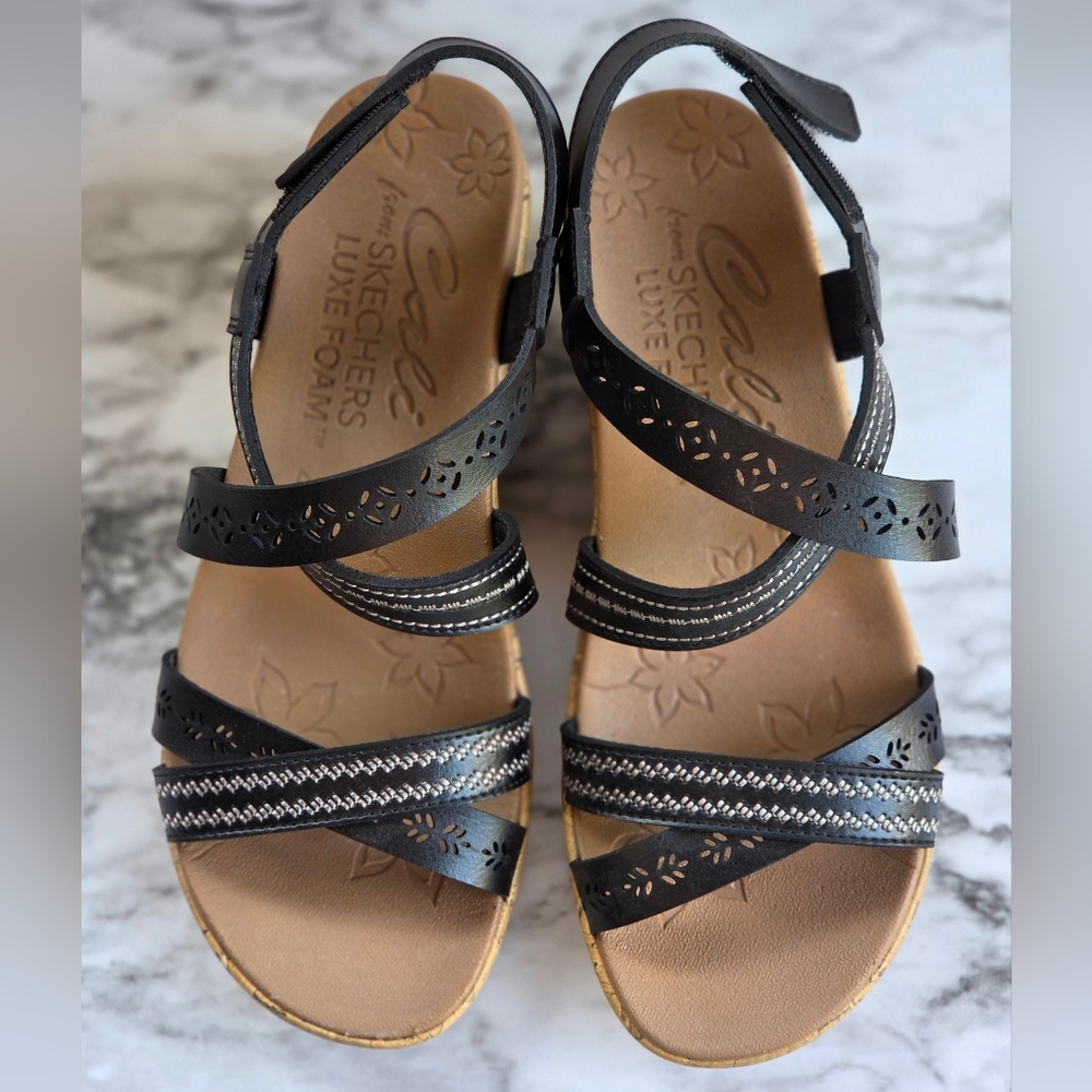 Cali From Skechers Beverlee Black Wedge Sandals
